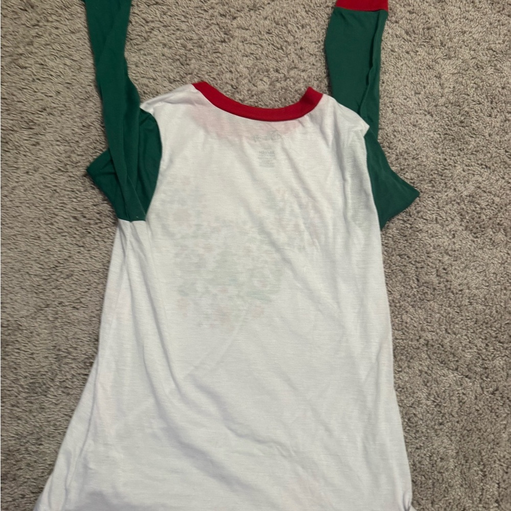 Women's Disney Christmas Long Sleeve Pajama Shirt with Holiday Design - Picture 4 of 5